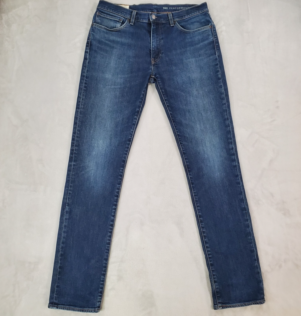 Levis Premium 511 Performance Cool Jeans Mens 34x35 Slim Fit Blue Stretch Denim
